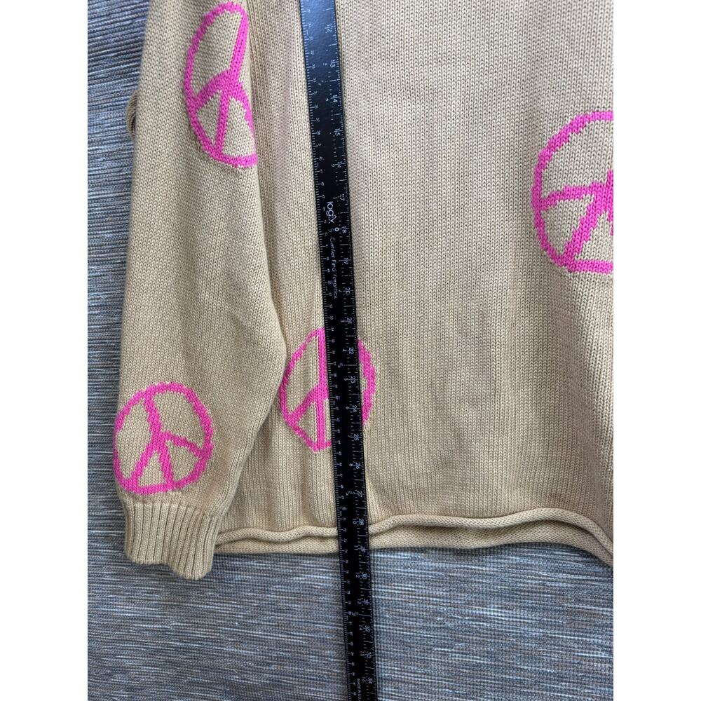 Peace Love World Novelty Stitch Crew Neck Knit Sweater Womens Size 1X Brown NEW - Picture 6 of 7
